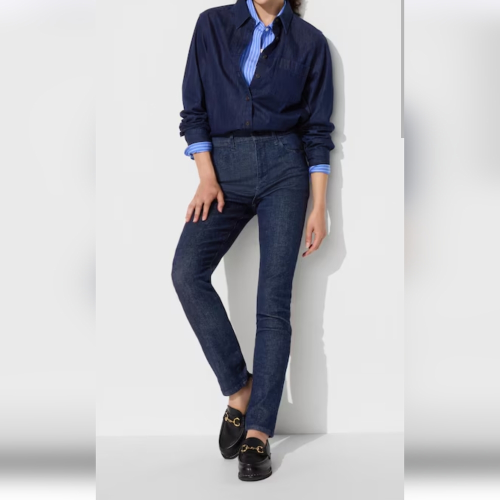 Uniqlo skinny blue jeans